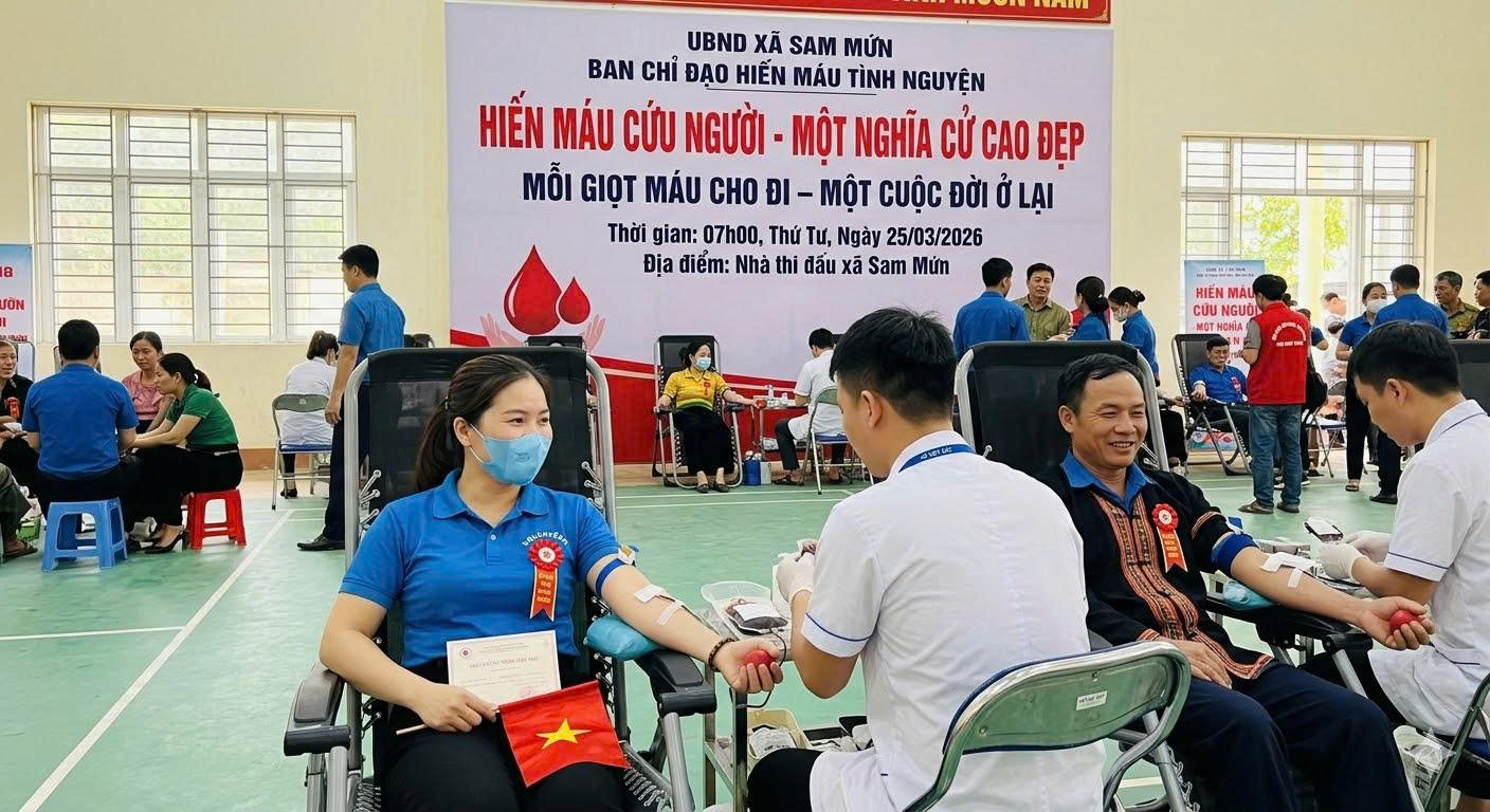 Vận động hiến máu tình nguyện xã Sam Mứn năm 2026