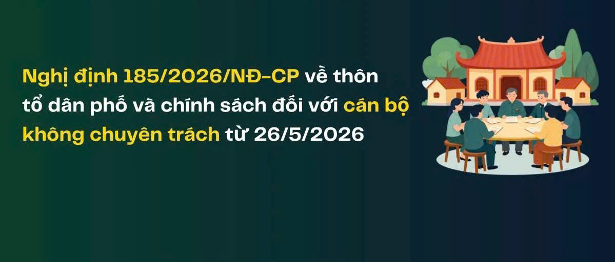 Tổng quan Nghị định 185/2026/NĐ-CP quy định về tổ chức, hoạt động của thôn, tổ dân phố và chế độ, chính sách đối với người hoạt động không chuyên trách ở thôn, tổ dân phố
