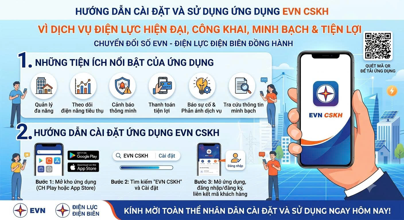 Cài đặt ứng dụng EVN CSKH trên điện thoại thông minh