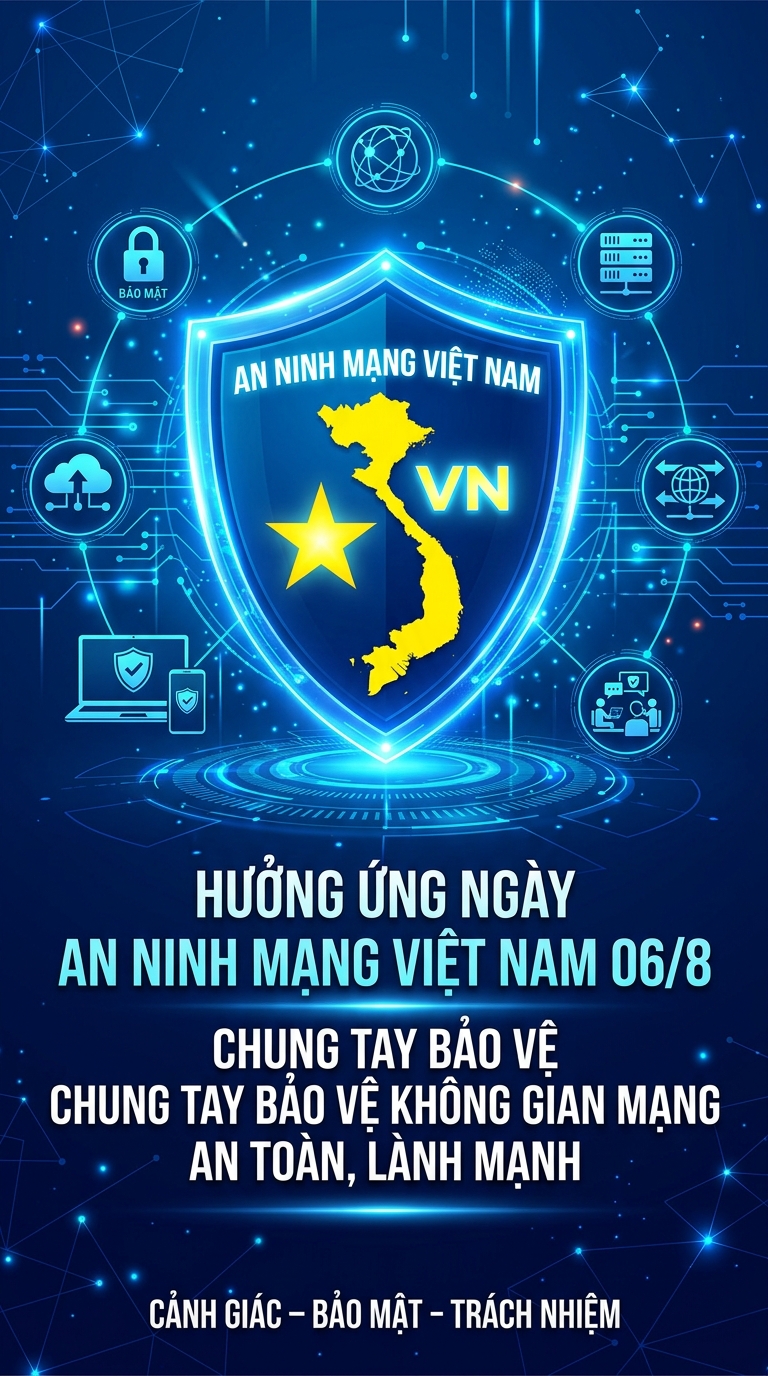 Hưởng ứng ngày an ninh mạng Việt Nam (06/8) "Chủ động nhận diện - Tăng cường bảo mật - Xây dựng không gian mạng an toàn"
