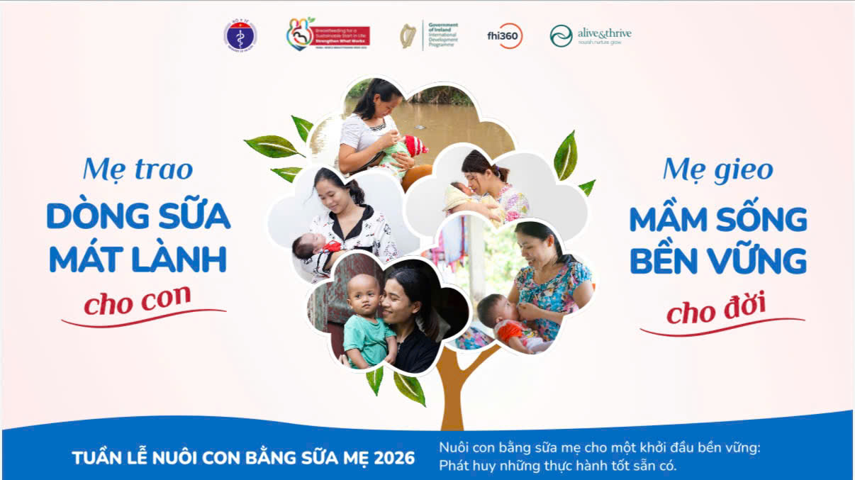 Tuần lễ Thế giới Nuôi con bằng sữa mẹ (1/8 – 7/8) – Nuôi con bằng sữa mẹ cho một khởi đầu bền vững: Phát huy những thực hành tốt sắn có
