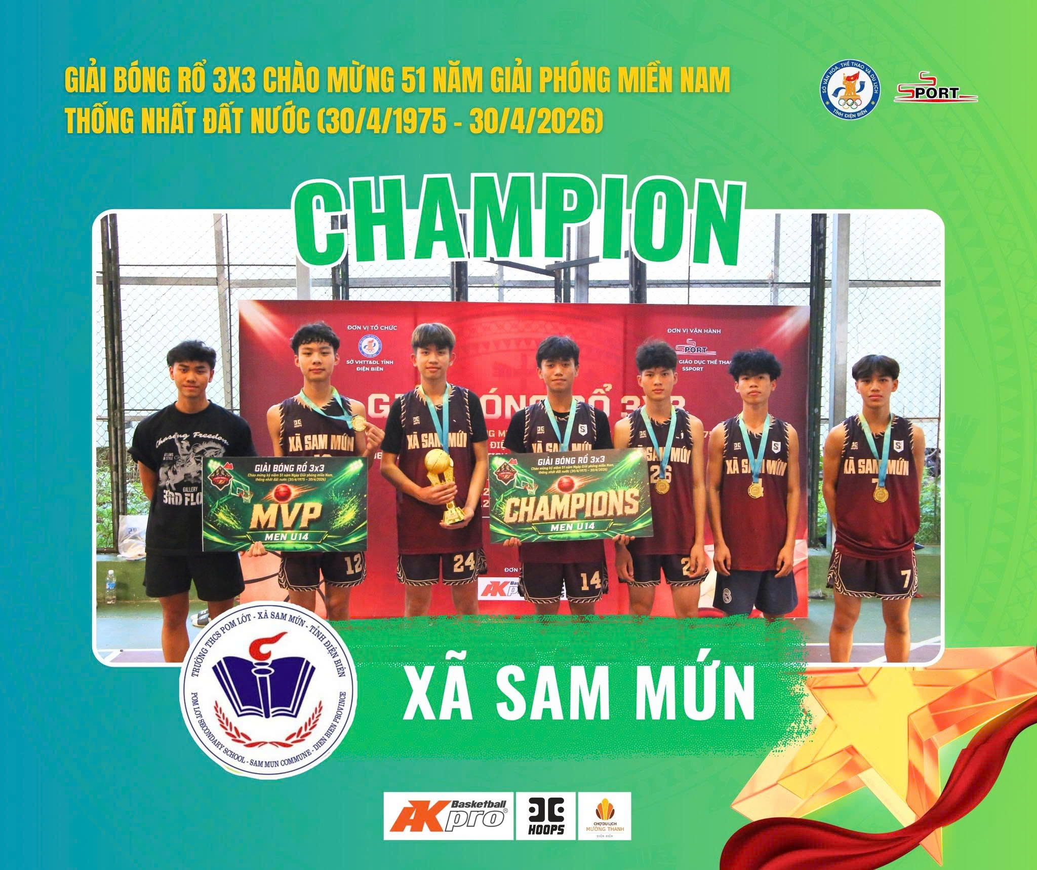 Con đường đến với ngôi vô địch nội dung MEN U14 xã Sam Mứn tại giải bóng rổ 3X3 Chào mừng 51 năm Giải phóng miền Nam (30/4/1975 - 30/4/2026)