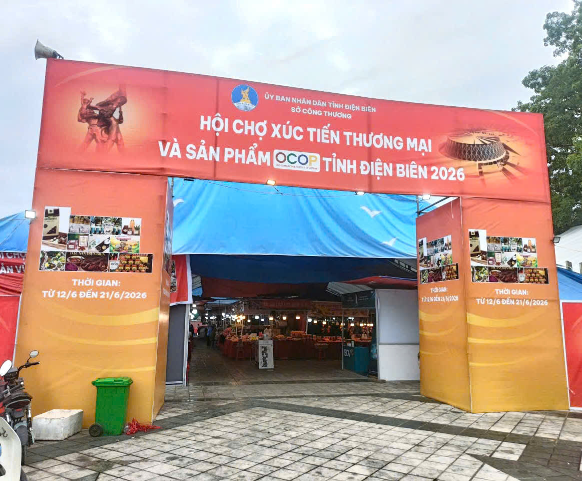 Sôi nổi Hội chợ Xúc tiến thương mại và sản phẩm OCOP tỉnh Điện Biên năm 2026