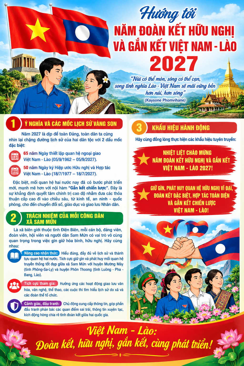 Hướng tới “Năm đoàn kết hữu nghị và gắn kết Việt Nam - Lào 2027”