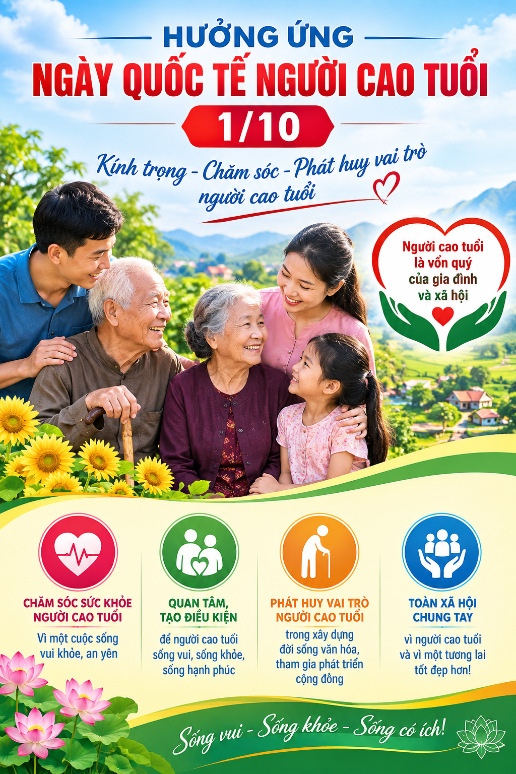 UBND xã Sam Mứn hưởng ứng Ngày Quốc tế người cao tuổi 1/10