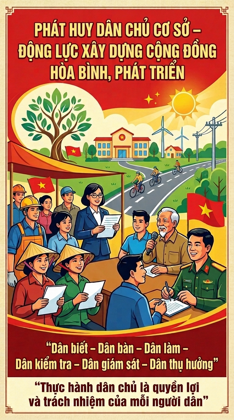 Phát huy dân chủ cơ sở – Động lực xây dựng cộng đồng hòa bình, phát triển
