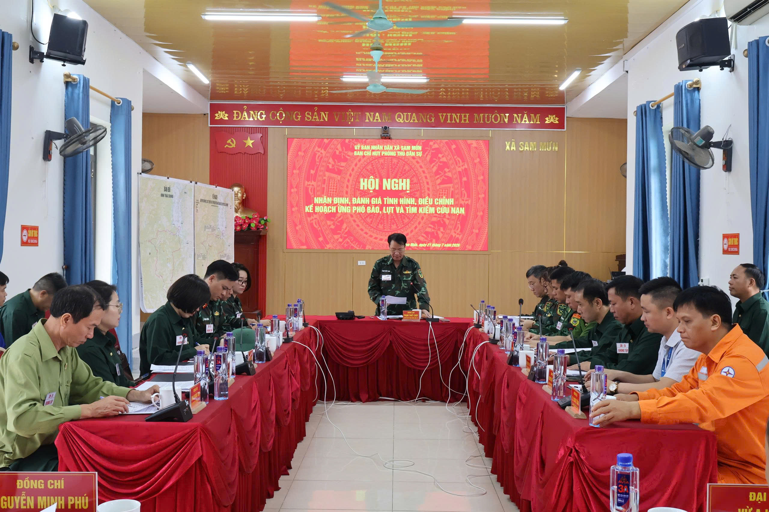 Xã Sam Mứn tổ chức thành công diễn tập Phòng thủ dân sự ứng phó bão, lụt và tìm kiếm cứu nạn