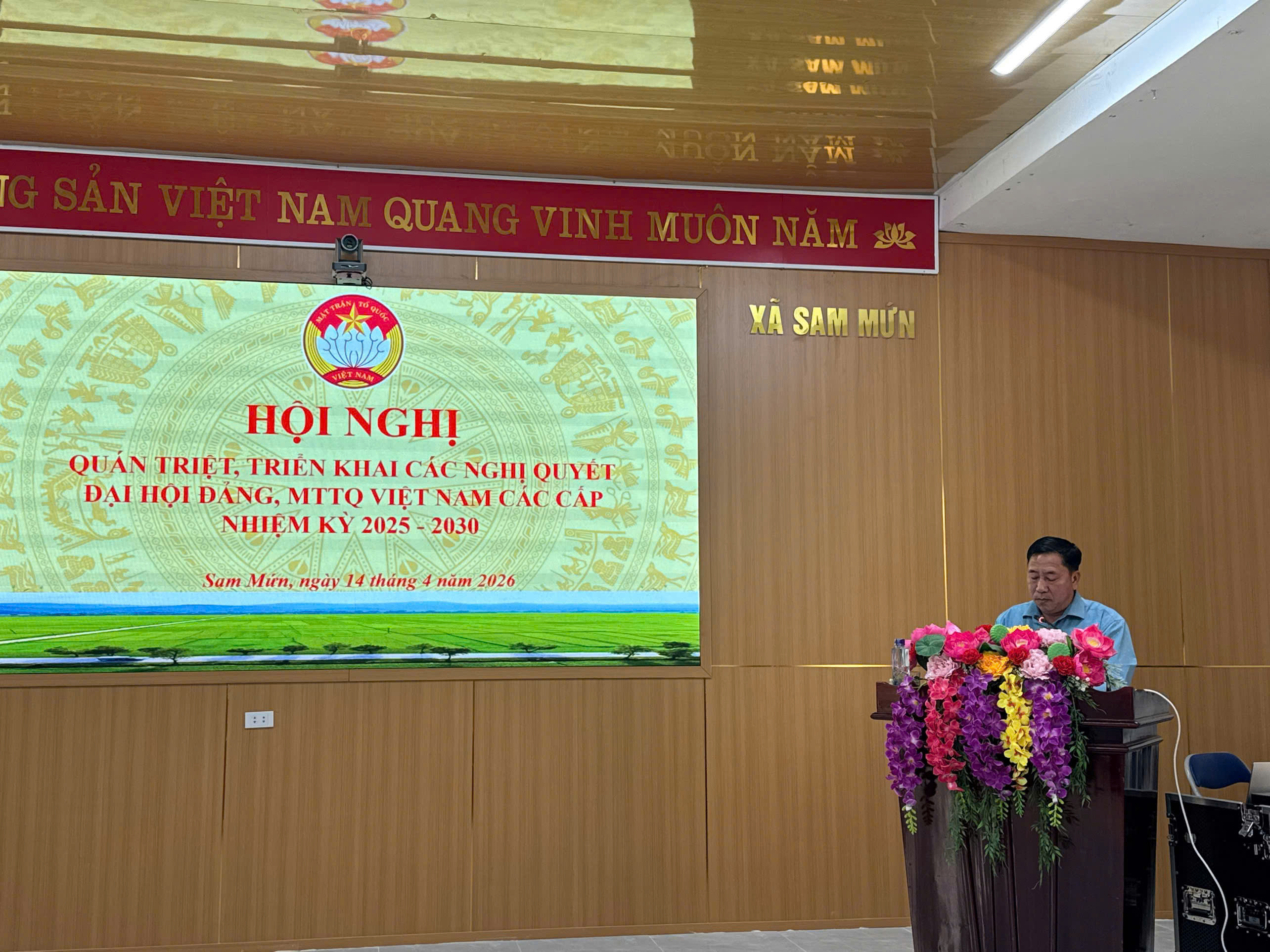 Ủy ban Mật trận Tổ quốc Việt Nam xã Sam Mứn tổ chức hội nghị quán triệt, triển khai các Nghị quyết đại hội Đảng, MTTQ Việt Nam các cấp nhiệm kỳ 2025 - 2030