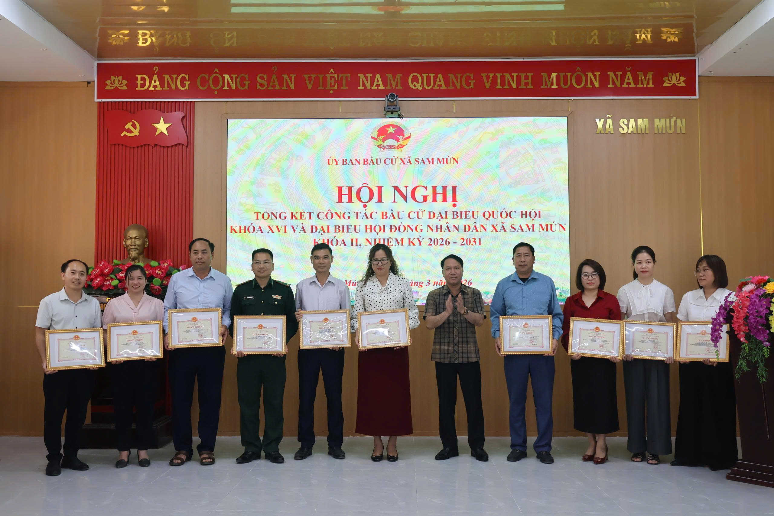Xã Sam Mứn tổ chức thành công hội nghị tổng kết cuộc bầu cử đại biểu quốc hội và đại biểu hội đồng nhân dân các cấp nhiệm kỳ 2026 - 2031