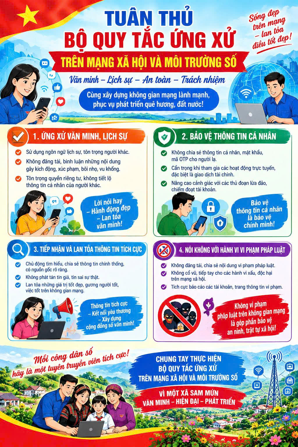 Tuân thủ bộ quy tắc ứng xử trên mạng xã hội và môi trường số