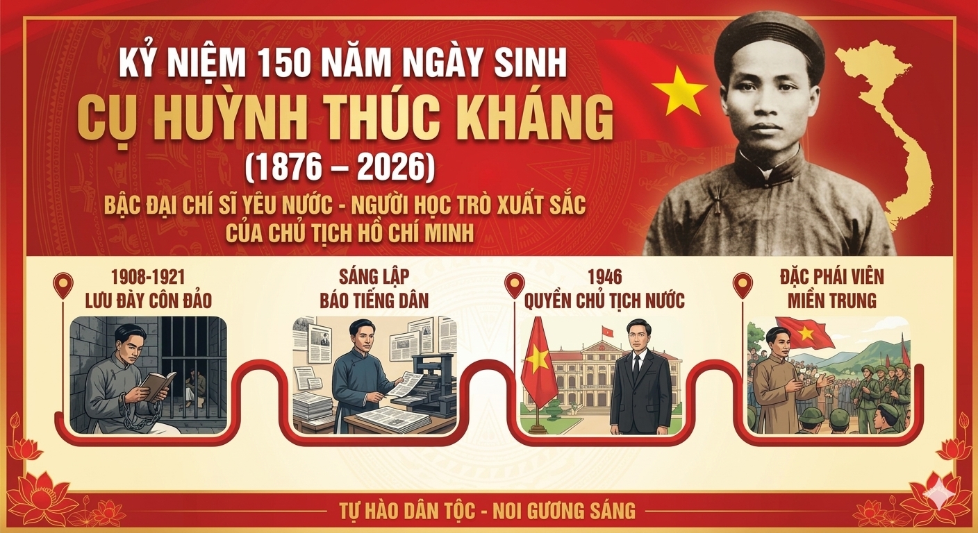 Kỷ niệm 150 năm Ngày sinh cụ Huỳnh Thúc Kháng (01/10/1876 – 01/10/2026)
