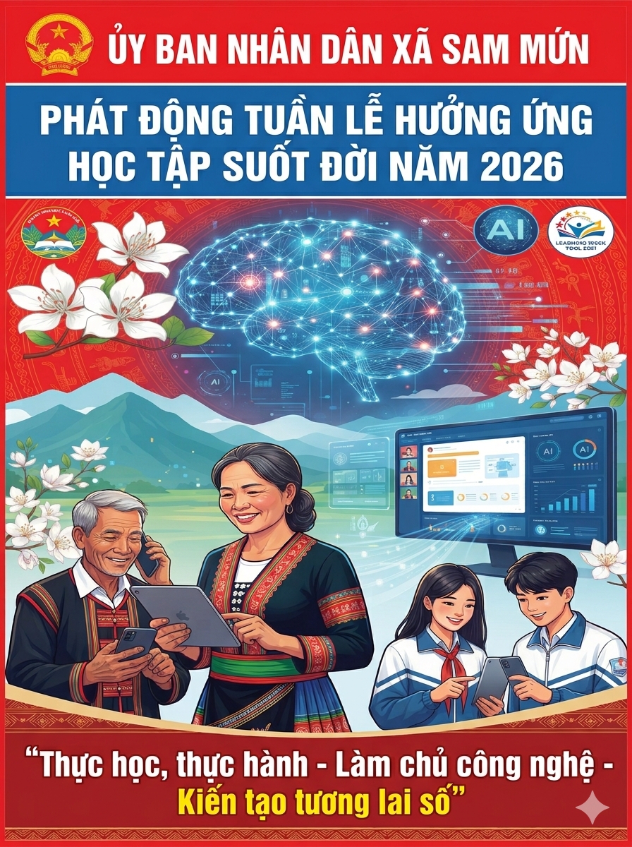 UBND xã Sam Mứn phát động tuần Lễ hưởng ứng học tập suốt đời năm 2026